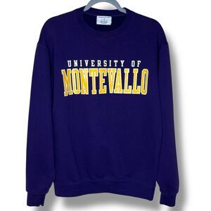 Vintage Champion University of Montevallo Purple Gold Sweatshirt Unisex Medium